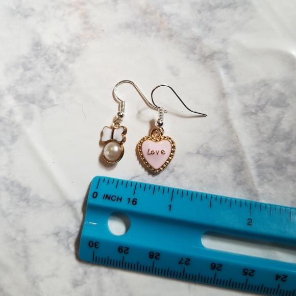LOVE PEARL | Enamel Earrings Stainless Steel Cute - Picture 3 of 4